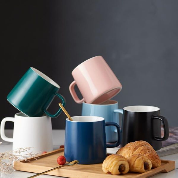 

mugs simple nordic ceramic mug office men and women home drinking cup breakfast water coffee with spoon