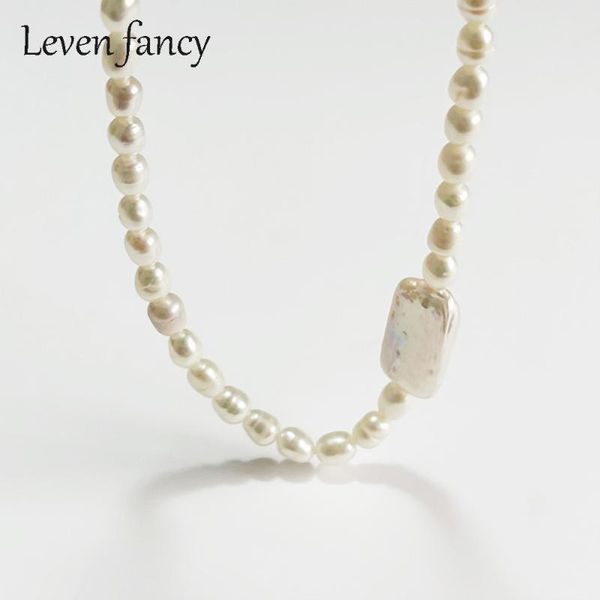 

chains 925 sterling silver closure women natural baroque white freshwater cultured pearl necklace for beaded chain choker