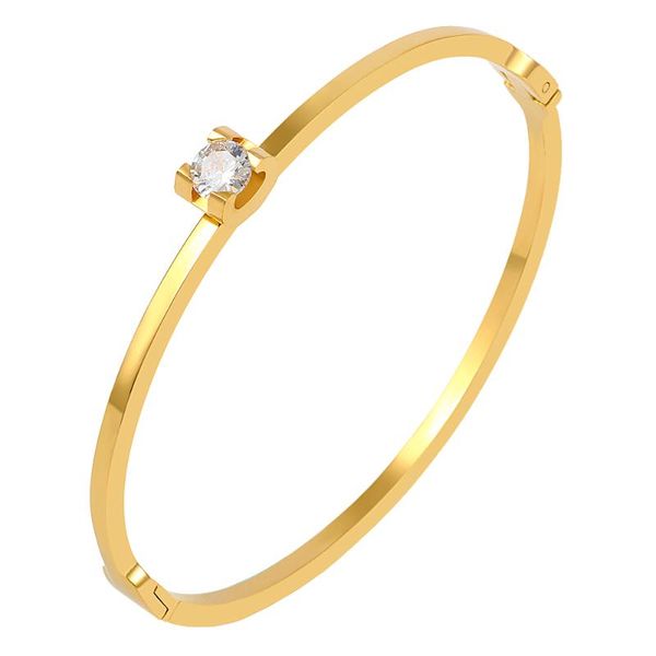 

fashion gold color women fine bangles & bracelets casting claw stone crystal for men wedding jewelry bangle, Black