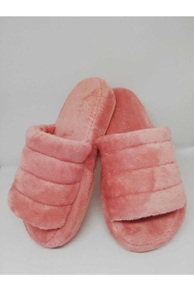 

slippers women's plush home slipper powder color, Black