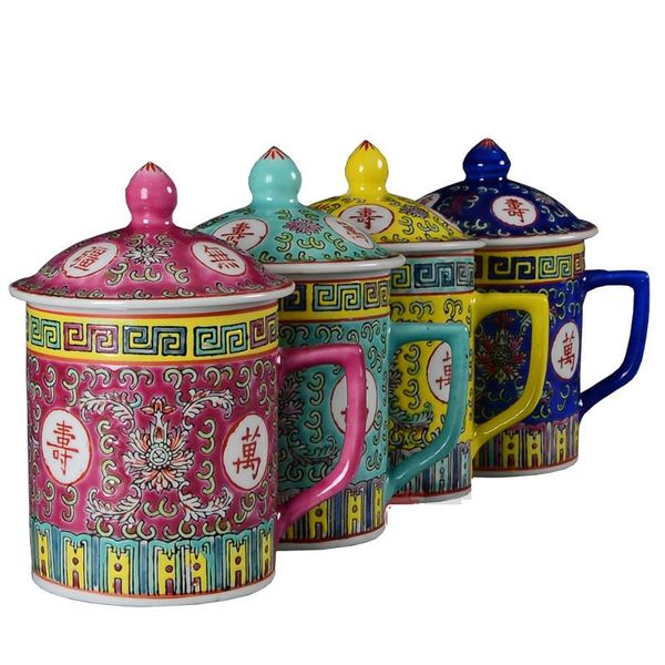 

vases factory junk jingdezhen ceramic pastel hand-painted longevity boundless master cup tea old-fashioned water owner