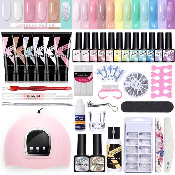

nail art kits koskoe uv gel kit with 54w led lamp extension polish set builder tool for professional nails tools