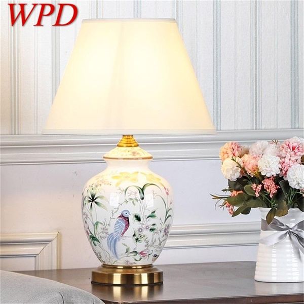 

table lamps wpd ceramic light dimmer modern luxury white pattern desk lamp led for home