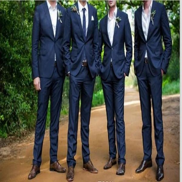 

men's suits & blazers peaked lapel navy bule one button 2 pieces bespoke wedding men bridegroom fashion slim fit terno masculino, White;black