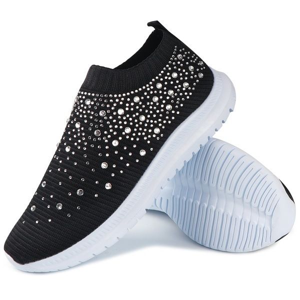 

with box 2021 women's running shoes for women sports sneaker flying mesh black diamond many colors size 35-43