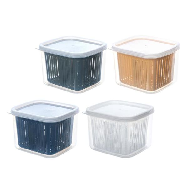 

storage bottles & jars 4pcs sealing crispers garlic vegetable boxes partition drain