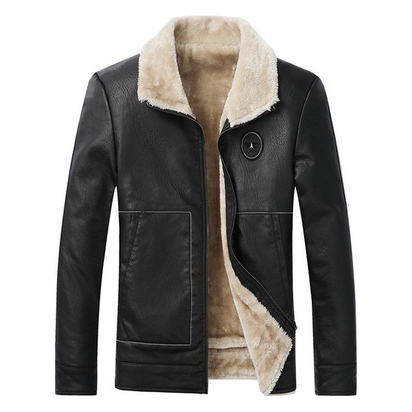 

men's leather & faux mens jackets motorcycle fashion stand collar zipper pockets male vintage pu coats biker outerwear 0nkl, Black