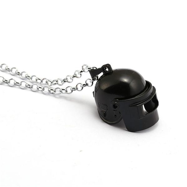 

pendant necklaces hsic 2021 game jewelry playerunknowns battlegrounds pubg level 3 helmet necklace metal chains hc12556, Silver