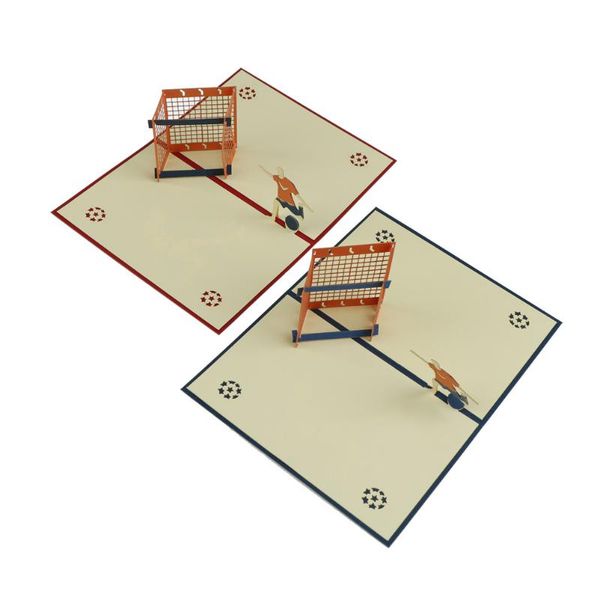 

greeting cards 1pcs 3d handmade school soccer fans creative gifts paper playing football boy invitation with envelope 15x10cm