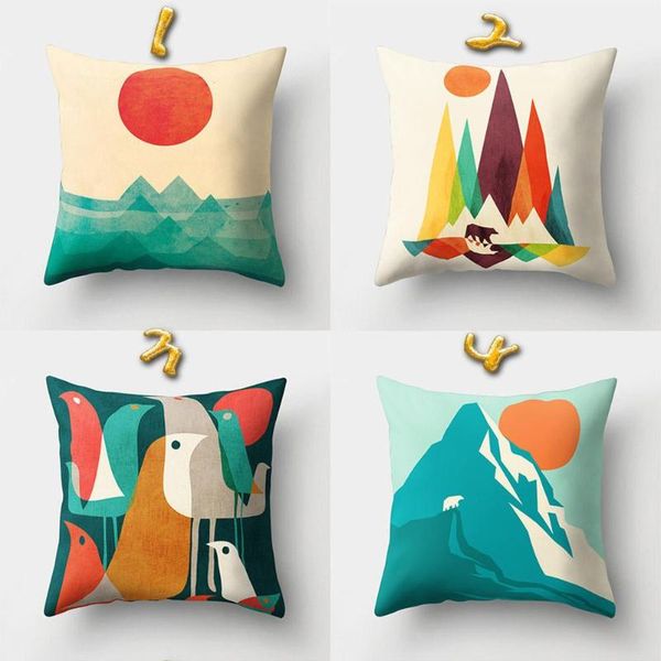 

pillow case colorful sunrise throw waist support cushion cover car home sofa decor el decorative pillowcase