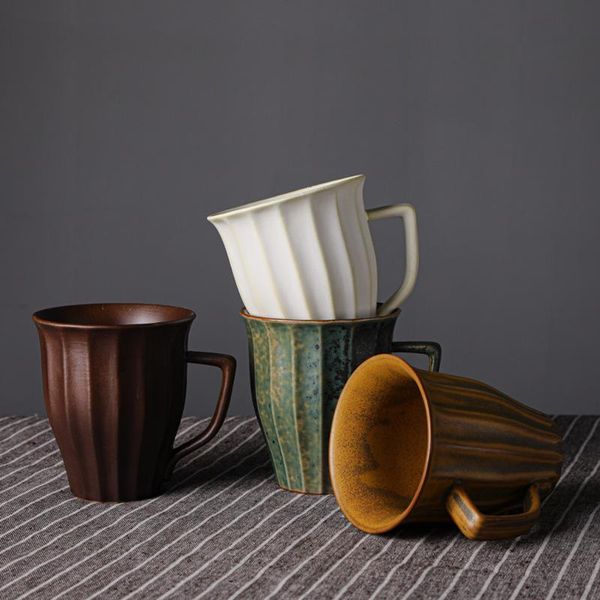 

japanese-style classic simple modern ceramic mug with hand gift ins feng shui coffee cup cn(origin) eco-friendly mugs