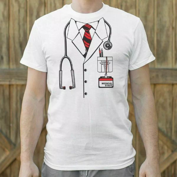 

doctor costume t-shirt | mens short sleeve graphic t-shirt, White;black