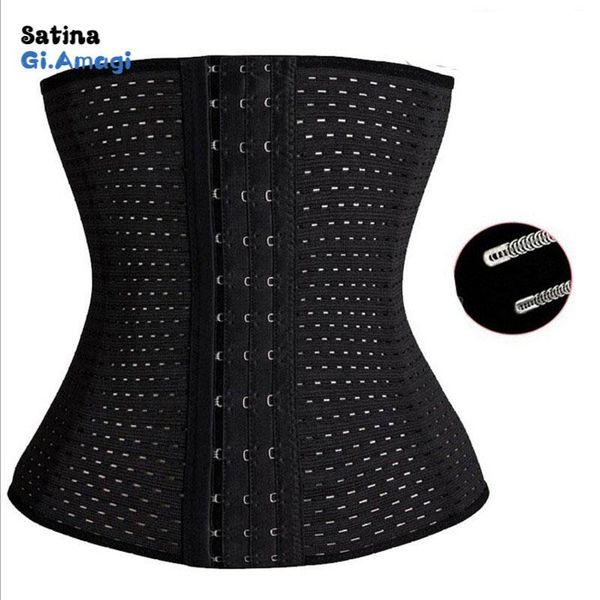 

women waist cinchers ladies corset shaper body building front buckle three breasted dropship steel bones trainer shapewear women's shap, Black;white