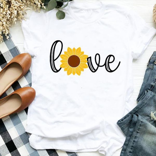 

men lady cute flower love mens t shirt aesthetic clothing casual print for clothes female graphic, White;black