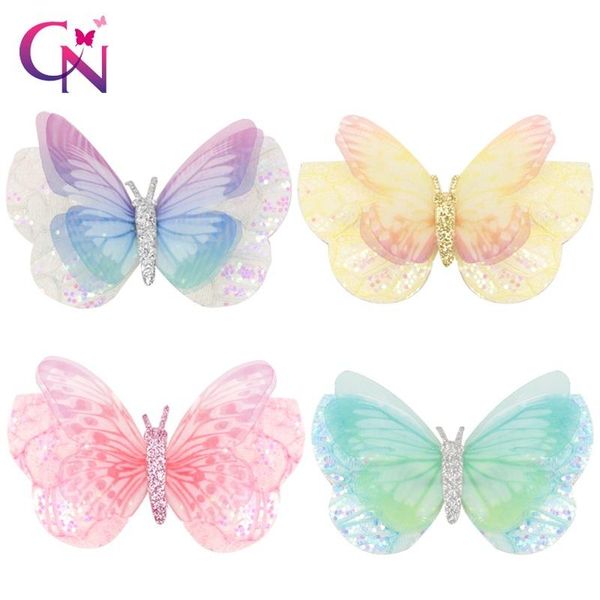 

hair accessories 2pcs/lot candy color butterfly clips for women baby girl kids barrette wedding hairpins hairclip ornaments, Slivery;white