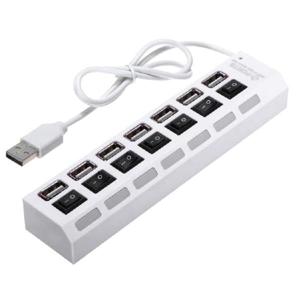 

hubs n0hc usb 2.0 hub 7-port multi splitter hub, 480mbps highspeed data transmission for lap mobile hdd