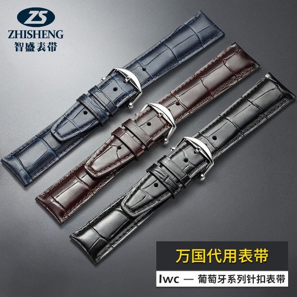 

watch bands yoofa band for zhisheng with leather male accessories buckle belt instead of waves fino wan guo portugal 7 pilots, Black;brown