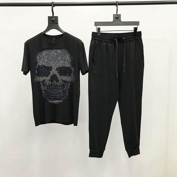 

men's tracksuits classic trend slim pattern t-shirt luxury sets tracksuit brand short sleeve, Gray