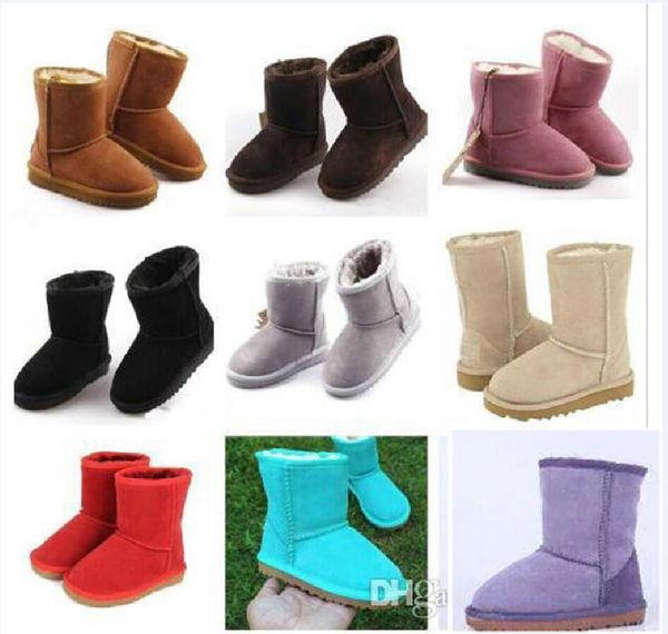 

real australia 5281 kids boys girls children baby warm snow boots teenage students snow winter genuine leather toddlers boots shoes, Black;grey