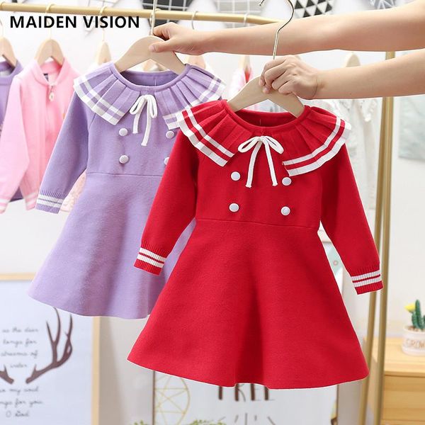 

girl's dresses xmas long sleeve kid's costume winter girls dress of 2-7y kids princess party sweater knit baby girl clothes, Red;yellow