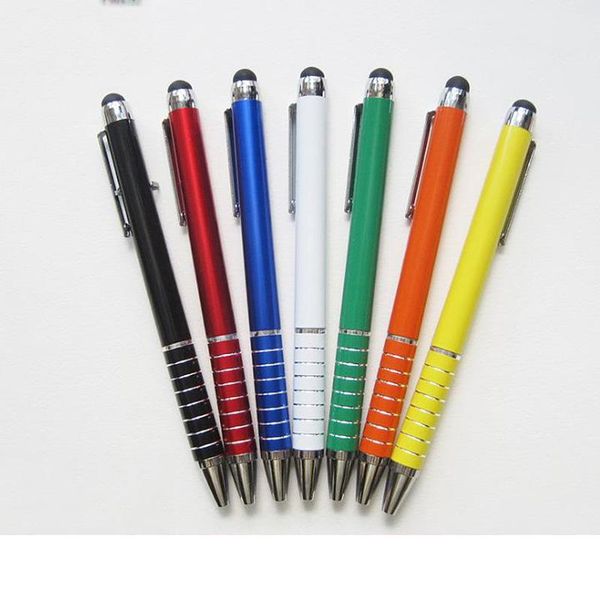 

10pcs/lot metal rolling ballpoint pen capacitive touch pens design for school business office supplies as gift, Blue;orange