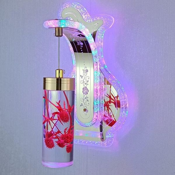 

bedside wall light living room corridor luxury stairs bathroom lighting flowers amber crystal creative nordic led lamp lamps