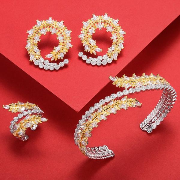 

earrings & necklace missvikki luxury dubai statement bangle ring jewelry sets for noble women bridal wedding party set, Silver