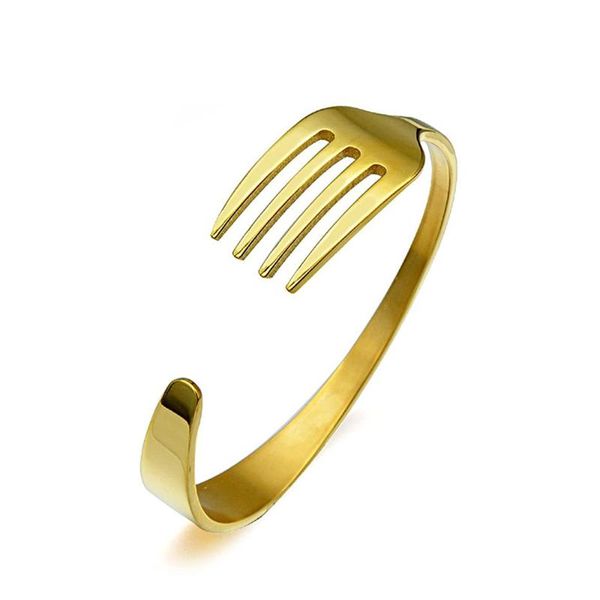 

bangle noumanda fork bracelet stainless steel bracelets for men / women cuff bracele pulseras, Black