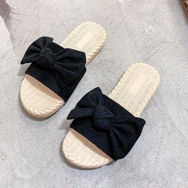 

slippers women's flip flops 2021 summer fashion leisure all-match open toe sandals round head comfortable flat shallow female shoes, Black