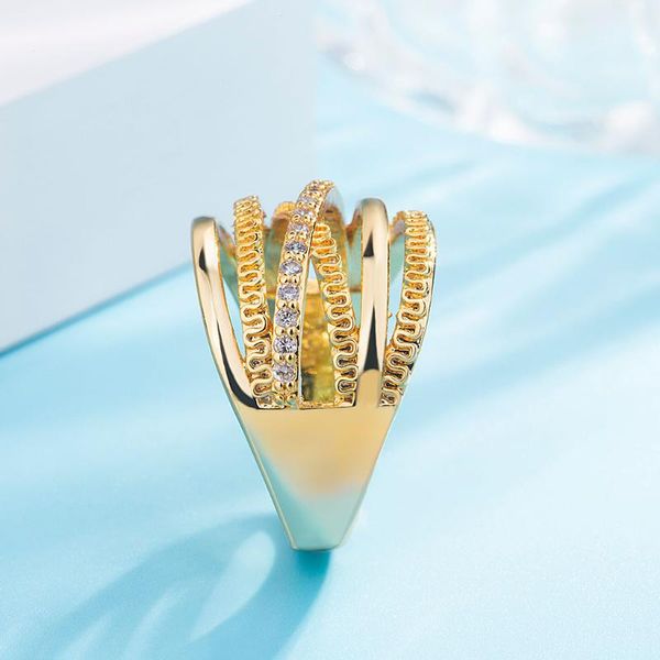 

wedding rings women sleek minimalist jewelry rose gold multi-filament ring, Slivery;golden