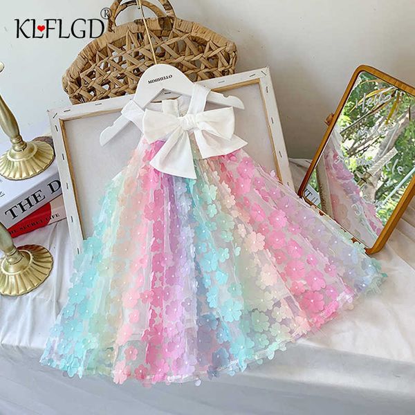 Prinzessin Kleid Geburtstag Party Baby Kleid Phantasie Süßigkeiten Kuchen Kinder Schmetterling Dekoration Kleid geeignet für Mädchen 2-8 Jahre alt Q0716