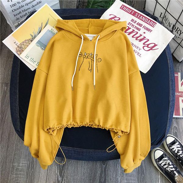 

women's sweaters short hooded sweater for women spring and autumn loose korean style student ins idle bf thin western fashion, White;black