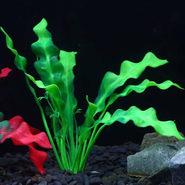 

decorations 21cm plastic simulation green plants for aquarium fake water grass ornament fish tank landscape decoration 10pcs