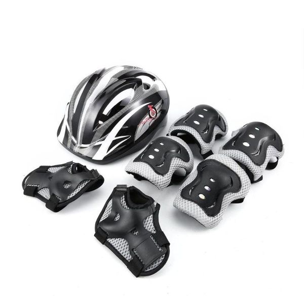 

pcs/set skating protective gear sets elbow pads bicycle skateboard ice roller knee protector for kids &, Black;gray