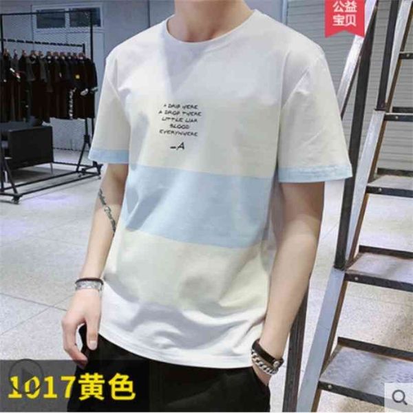 

short sleeve t-shirt for men new cotton t-shirt for summer popular bottom for men's summer wear 210409, White;black
