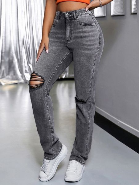 

zipper fly ripped jeans f3gy#, Blue