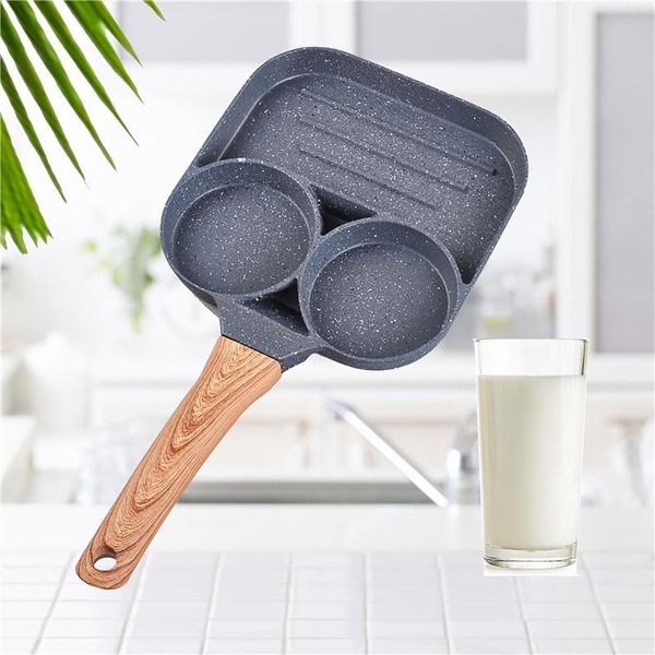 

pans breakfast egg frying pan hamburger non stick wooden handle cooking utensils only use for gas stoves g3