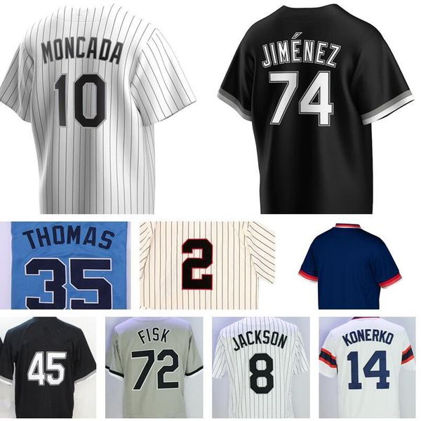 

baseball 72 carlton fisk jersey frank thomas 45 michael mark buehrle paul konerko nellie fox bo jackson 10 yoan moncada jose abreu anderson, Blue;black