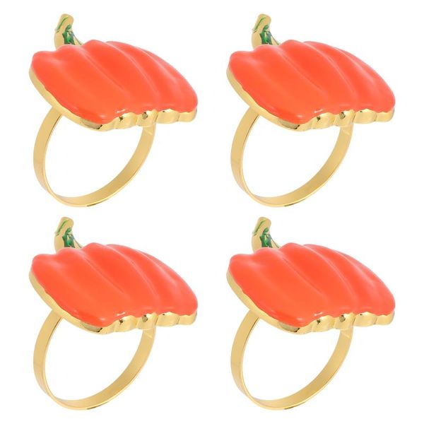 

napkin rings 4pcs pumpkin shape holders buckles decoration (orange)