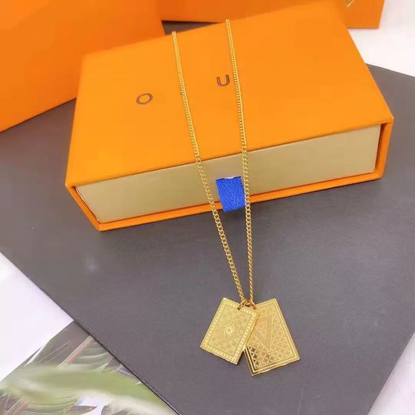 

luxury designers necklace fashion hangtag necklaces new fine workmanship trend hip hop style two-color optional simple leisure, Silver