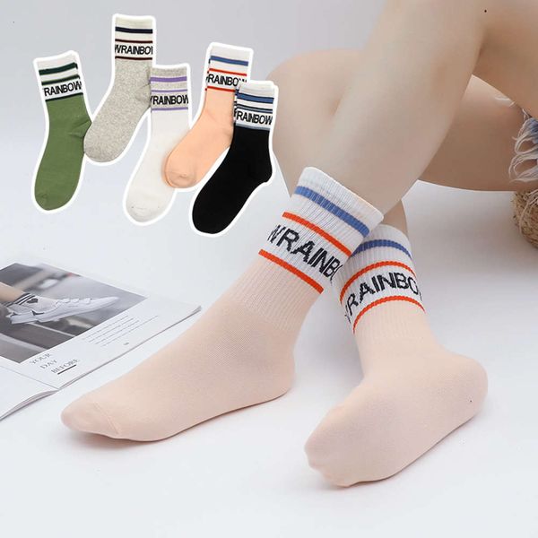 

fashion mid autumn winter breathable cotton stockings, Black;white