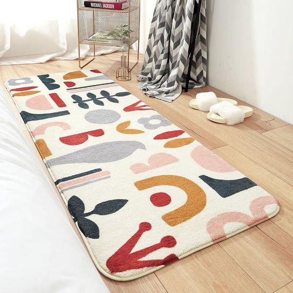 

carpets lamb wool long carpet bedside decorative floor mats bedroom rugs super soft plush foot mat absorbent non-slip bathroom door