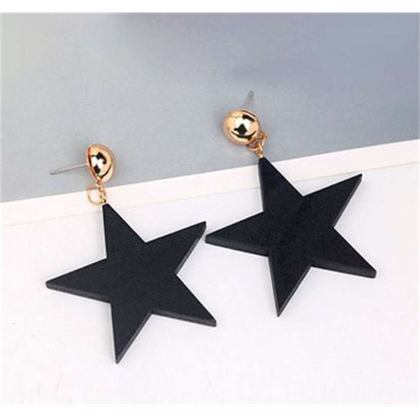 

simple black log pointed star earrings fashion earrings exaggeration