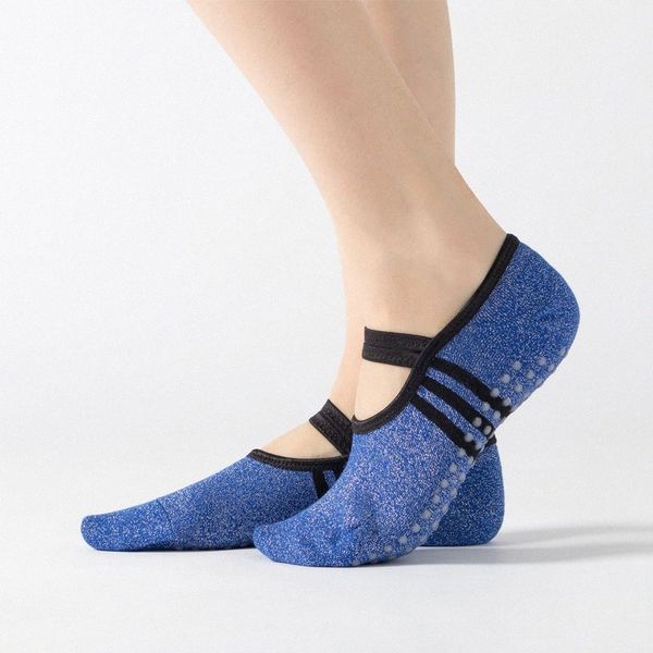 

Female Toe Socks Profession Sports Fitness Ballet Dance Lace up Floor Socks Cotton Breathable Swear Shapeing Women' s Sports l3C3#, Blue