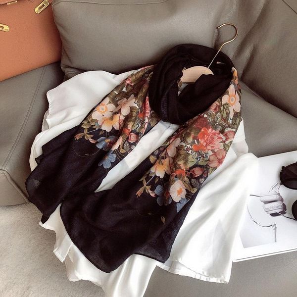 

scarves royalmaybe autumn winter cotton and linen silk scarf women's long neck sun protection windproof shawl dual style, Blue;gray