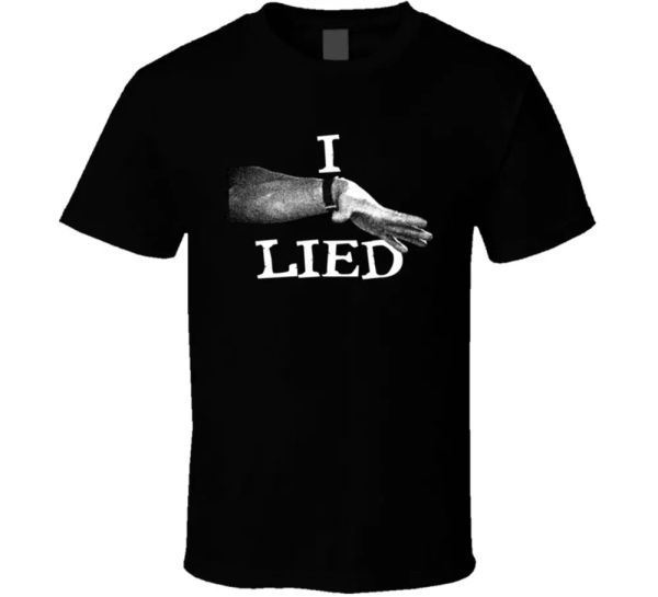 

commando arnold i lied funny quote movie t shirt t shirt, White;black