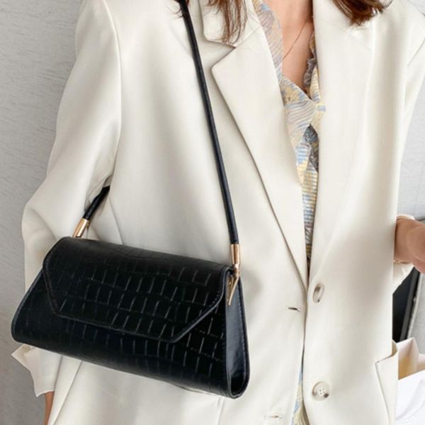 

evening bags retro alligator pattern women baguette handbag pu leather shoulder totes bag female portable classic clutch underarm purse
