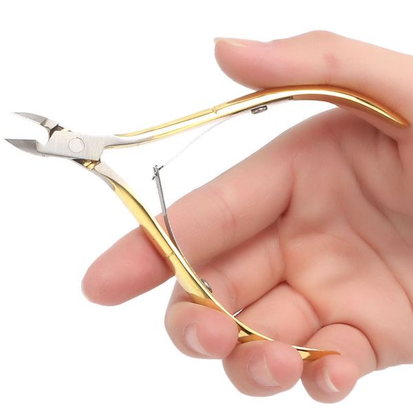 

stainless golden steel scissors toenail forceps barbed nail around dead skin manicure tool