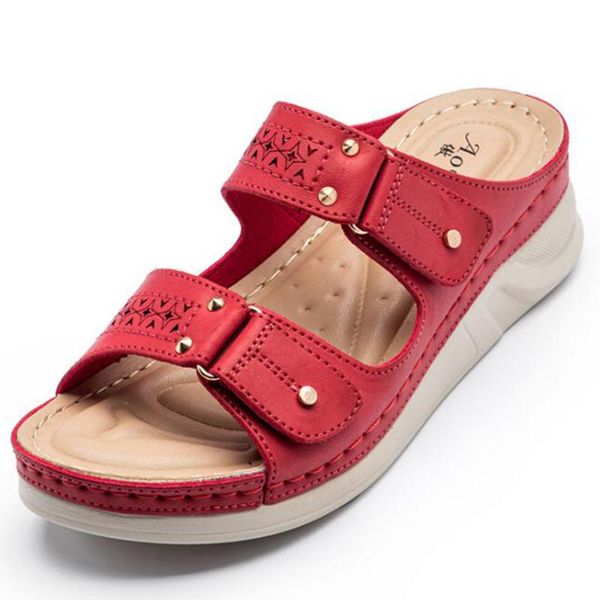

summer beach shoes female casual rivet wedges women slippers comfortable non-slip women's sandals zapatillas de mujer zy593, Black