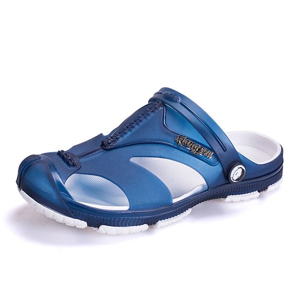

shiion beach breathable casual shoes men flats slip on slippers, Black